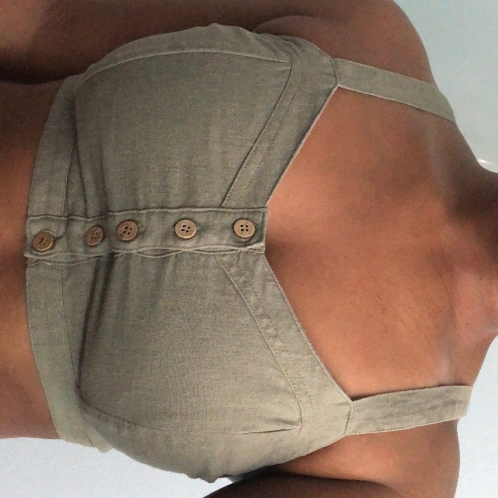 Grey/Green Forever 21 Crop Top